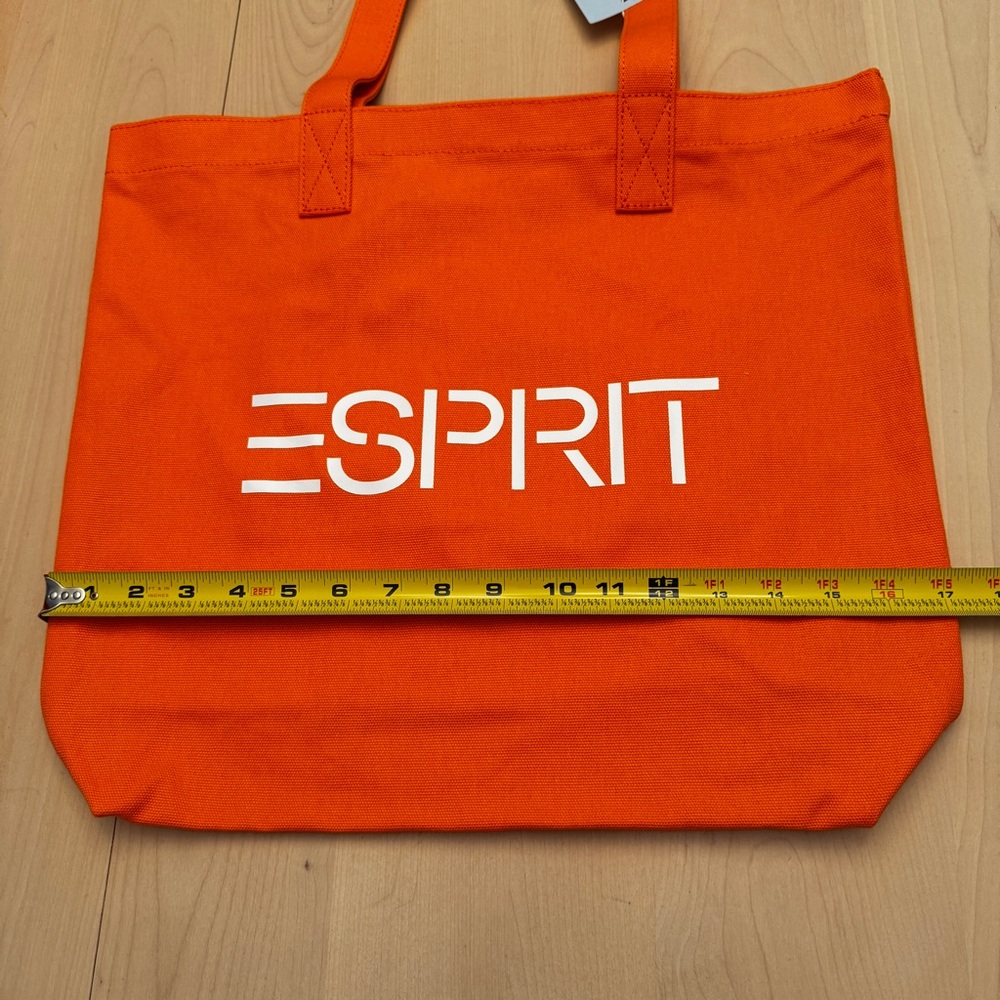 ESPRIT Vintage Throw-back 90's Orange Canvas Tote Authentic NWT - Picture 4 of 7